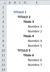 Formato de titulos para modelos financieros en Excel